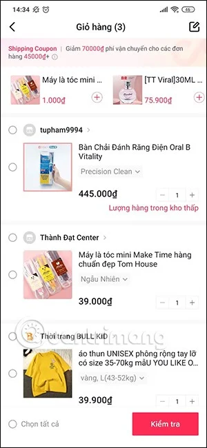 Instrucciones para consultar el carrito de compras en TikTok Shop