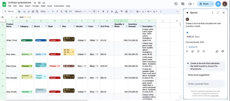 Cómo agregar Gemini para mejorar tu experiencia en Hojas de cálculo de Google