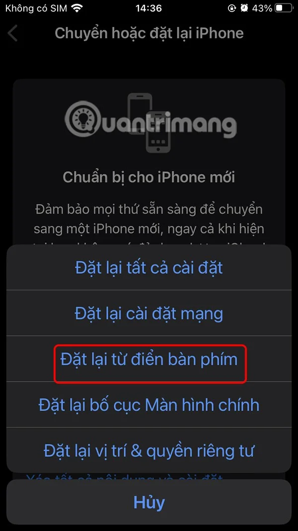 Como remover palavras do texto preditivo no iPhone