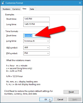 Jak zmienić format daty i godziny w systemie Windows, zmień ukośnik na kropkę