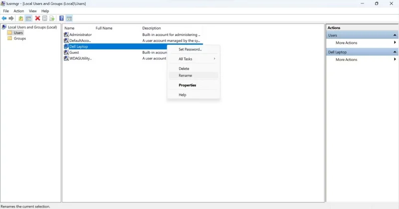 How to change username in Windows 11