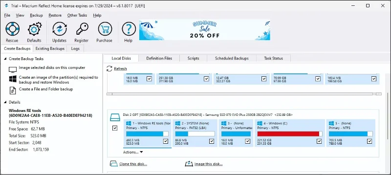 Cómo mover Windows a otra unidad usando Macrium Reflect