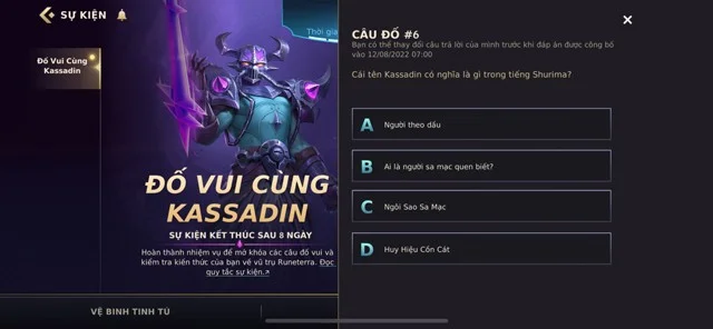 Wild Rift: Kassadin Quiz-evenementantwoorden