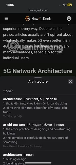 Instrukcje dotyczące korzystania ze słownika angielsko-wietnamskiego na iPhonie