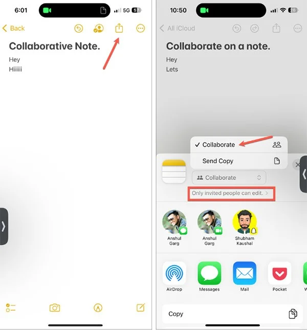 FaceTime'da notlar üzerinde nasıl işbirliği yapılır