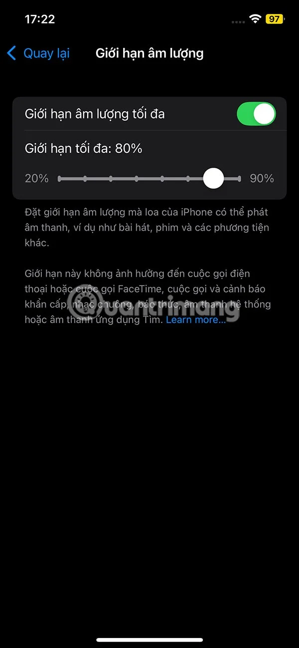 iPhone hoparlör sesini sınırlama talimatları