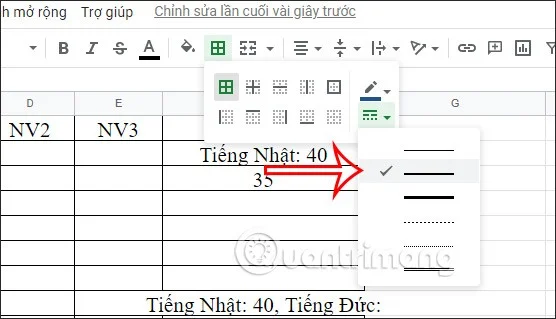 Comment créer une couleur de bordure de cellule dans Google Sheets