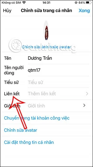 Instructions for inserting links into Instagram profiles