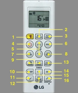 Use o controle remoto do ar condicionado LG corretamente