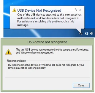 Summary of some ways to fix USB Device Not Recognized error on Windows 7, 8 and 10