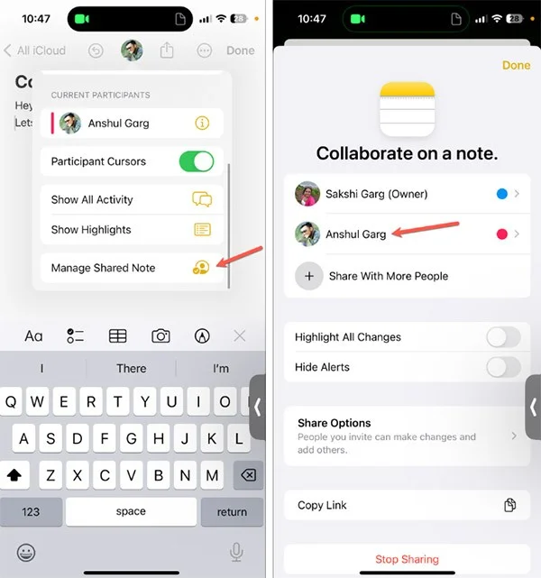 FaceTime'da notlar üzerinde nasıl işbirliği yapılır