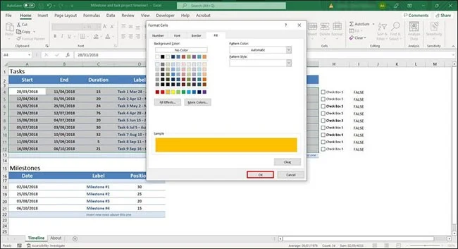 3 manieren om cellen of rijen in Excel te markeren