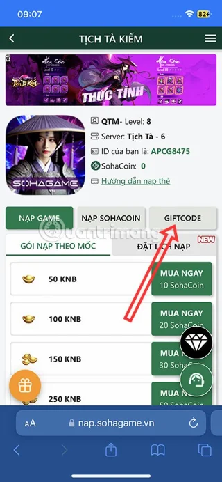 Volledige code Tich Ta Kiem, nieuwste code Kiem Thiep Tinh Gia, ontvang volledige KNB, VIP