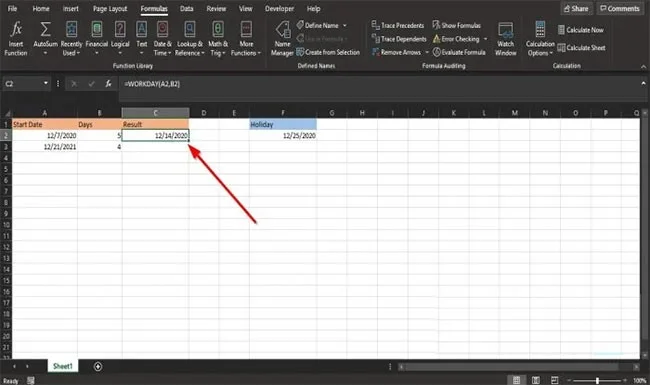 Cómo utilizar la función DIA.LAB en Microsoft Excel