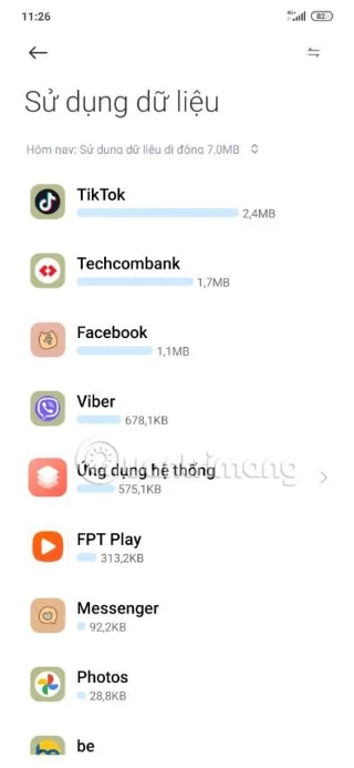 안드로이드에서 사용되는 모바일 데이터를 확인하는 방법