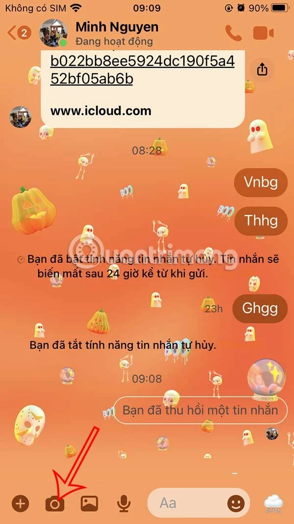 Instruções para enviar fotos que só podem ser visualizadas uma vez no Messenger