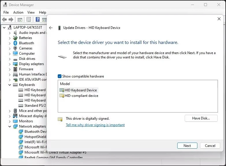 How to disable the built-in laptop keyboard in Windows