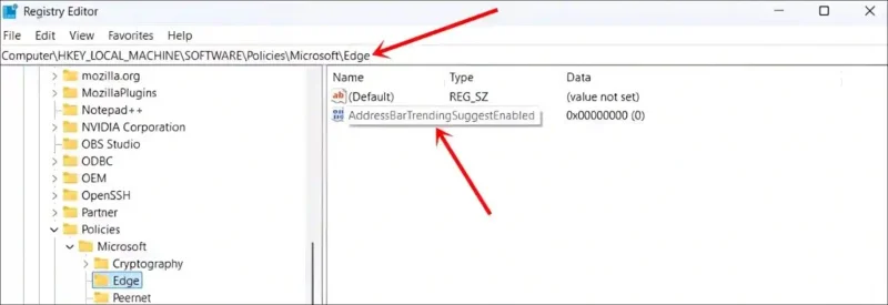 Atajos de tendencia en Bing Microsoft Edge