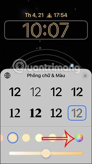 Come cambiare il colore dell'arcobaleno per l'orologio della schermata di blocco dell'iPhone