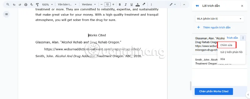 Cómo insertar citas en Google Docs