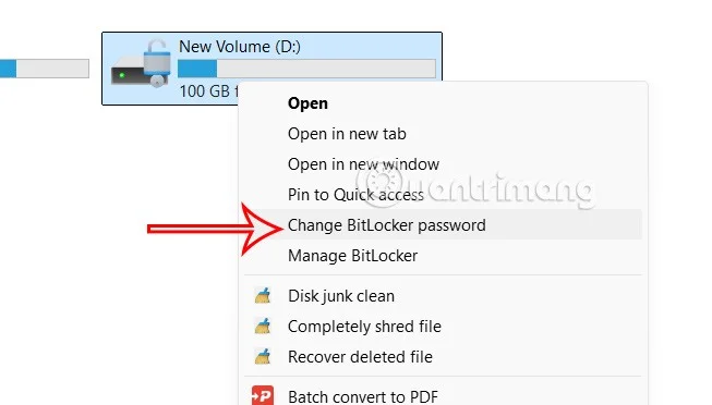 Instruções para alterar a senha do BitLocker no Windows 11
