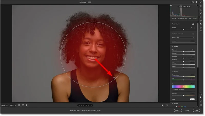 Cómo agregar un efecto de foco detrás del sujeto usando Adobe Camera Raw