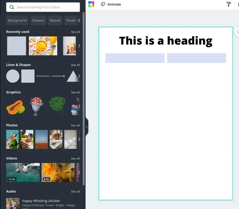 Een tabel maken in Canva