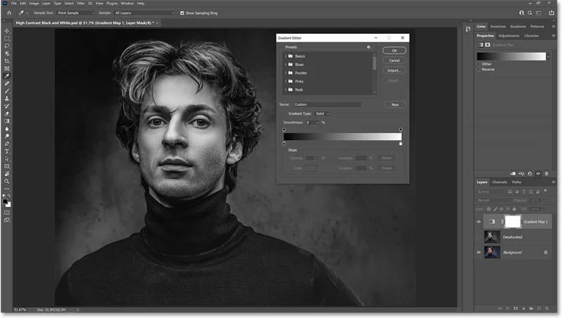 Cómo convertir fotos en blanco y negro de alto contraste al instante en Photoshop