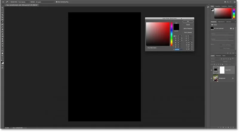 Cómo crear un efecto de color monocromático en Photoshop