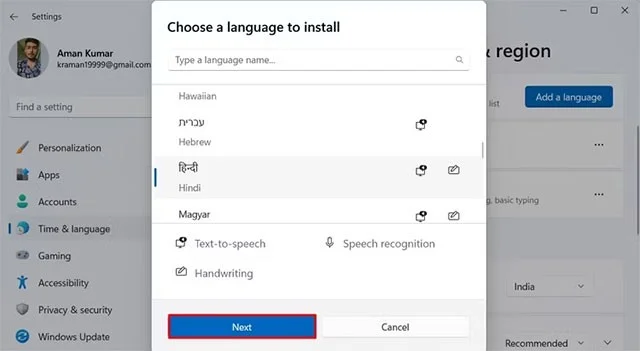 Bagaimana untuk menukar bahasa papan kekunci pada Windows 11