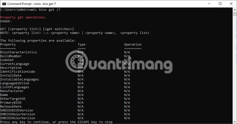 Wyświetlanie informacji o BIOS-ie w systemie Windows 10 za pomocą wiersza poleceń