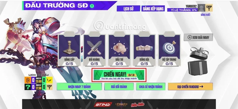 Instruções para participar do evento 5D Arena