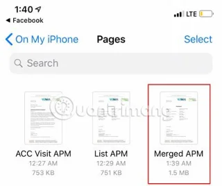 Instrucciones para fusionar archivos PDF en iPhone