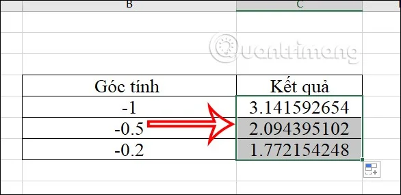 Instruções para usar a função COS no Excel