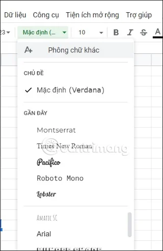 Cómo cambiar la fuente predeterminada en Hojas de cálculo de Google