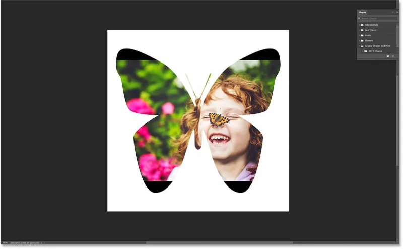 Een foto in een vorm invoegen in Photoshop