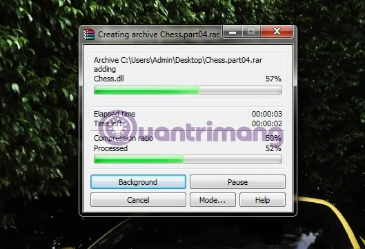 Instruções para dividir arquivos compactados usando WinRAR