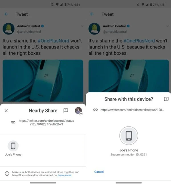 Cómo usar Near Share en teléfonos Android