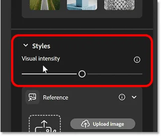 Visuele intensiteit gebruiken in Adobe Firefly voor gedetailleerdere afbeeldingen