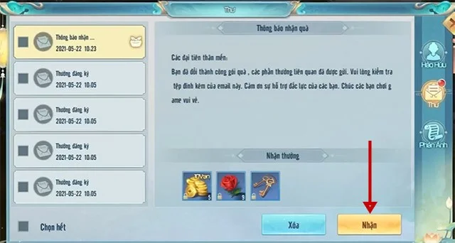 Código Tru Tien Thanh Van Chi y eventos para recibir el código de regalo