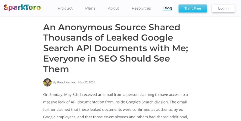 Google publicó accidentalmente documentación sobre cómo funciona la búsqueda