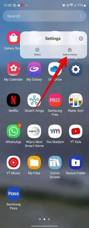 Android 홈 화면에 설정 앱 바로가기를 추가하는 방법