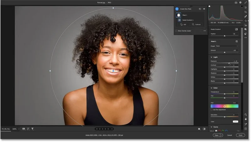 Cómo agregar un efecto de foco detrás del sujeto usando Adobe Camera Raw