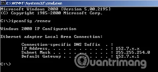 Cómo utilizar el comando ipconfig para actualizar y restablecer la dirección IP