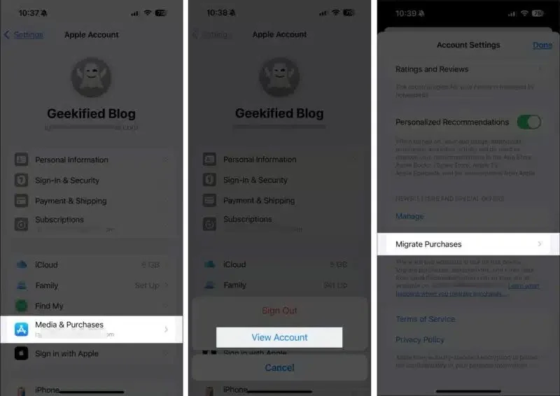 How to move purchases between 2 Apple accounts