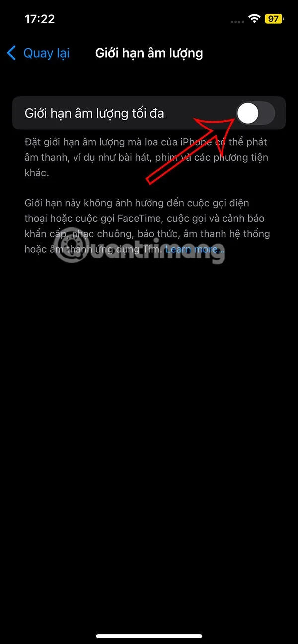 iPhone hoparlör sesini sınırlama talimatları