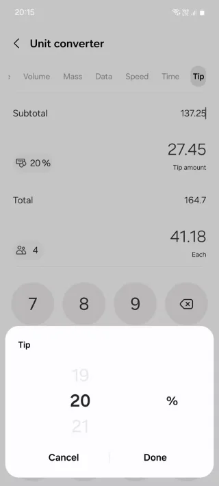 Jak obliczyć napiwki za pomocą kalkulatora Samsung