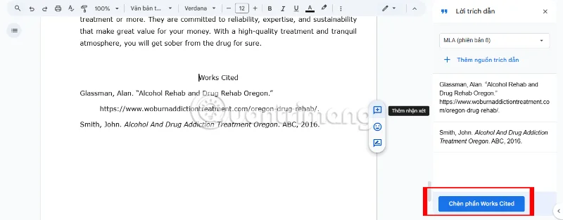 Cómo insertar citas en Google Docs