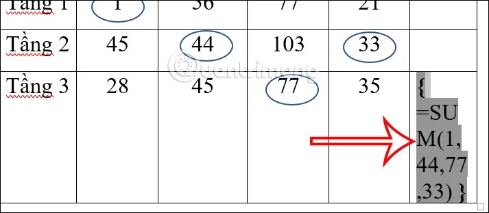 Instruções sobre como calcular somas no Word