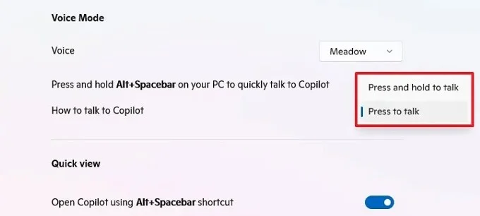 Windows 11'de Copilot Alt + Boşluk çubuğu kısayolu nasıl devre dışı bırakılır